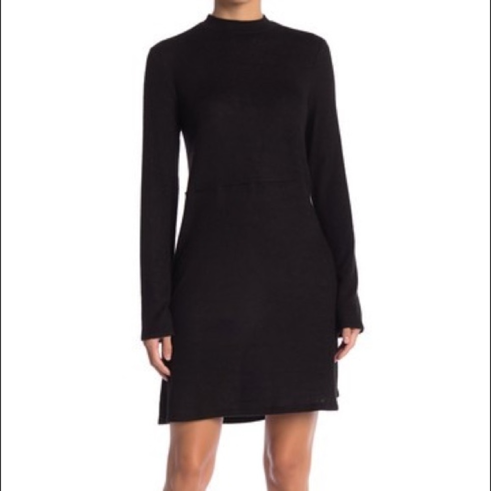 Topshop sweater dress ribbed black